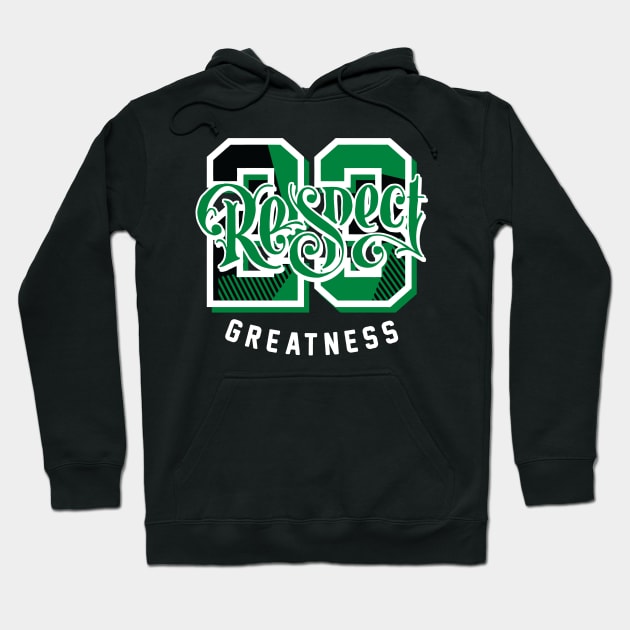 Respect Greatness Lucky Green Retro Hoodie by funandgames